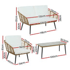 Rattan Outdoor Lounge Set with Coffee Table