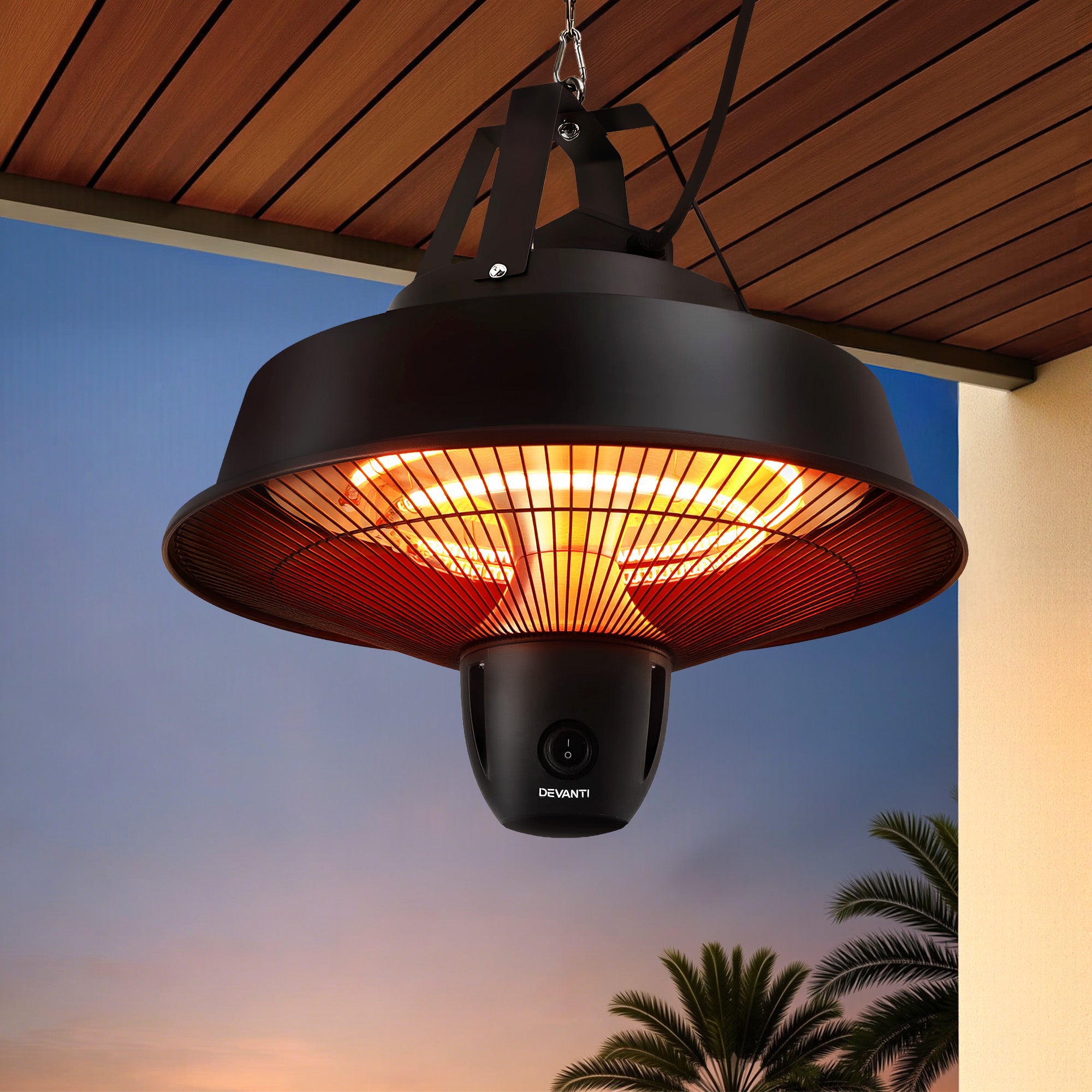 Devanti 2000W Infrared Ceiling Heater - Black