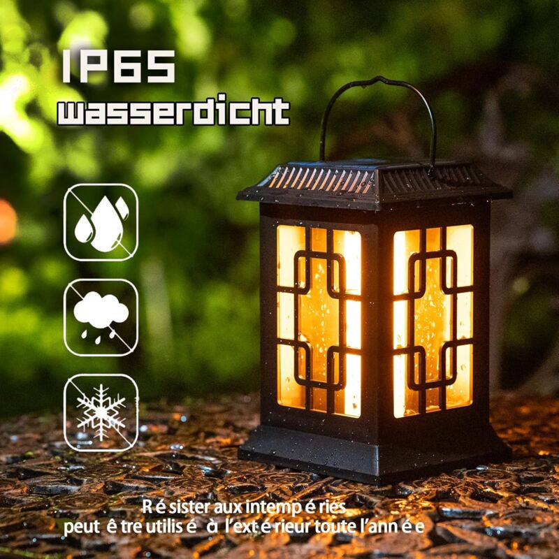 Outdoor Solar Light, Outdoor Solar Lantern Garden, Solar Lantern Two Working Modes Flashing/Warm Solar Torch Garden