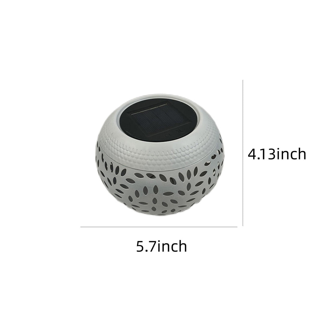 Solar Lantern Outdoor Waterproof, Solar Table Lights LED Metal Tabletop Light Solar Powered Decorative Lighting Lanterns for Desk Bedroom Patio Garden Yard, Flickering Flame Light Round Pot White