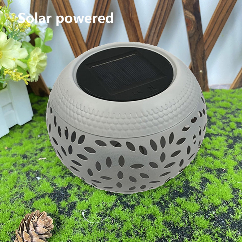 Solar Lantern Outdoor Waterproof, Solar Table Lights LED Metal Tabletop Light Solar Powered Decorative Lighting Lanterns for Desk Bedroom Patio Garden Yard, Flickering Flame Light Round Pot White