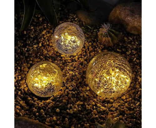 Crackle Glass Solar Garden Lights – Walkway & Border