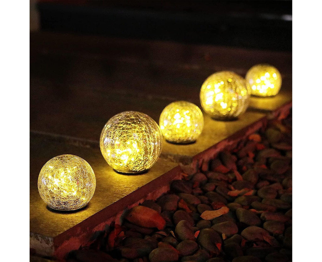 Solar Garden Light - Crack Glass Ball Lights Solar Lights Outdoor Garden Decorative Walkway Solar Lights for Garden