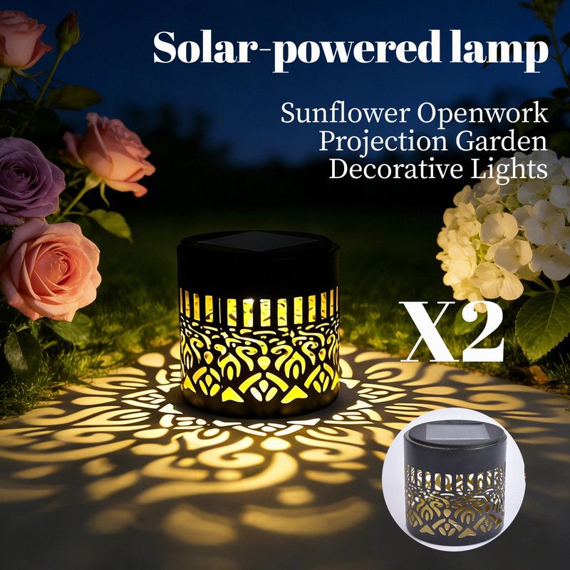 Solar Wrought Iron Mandala Projection Light